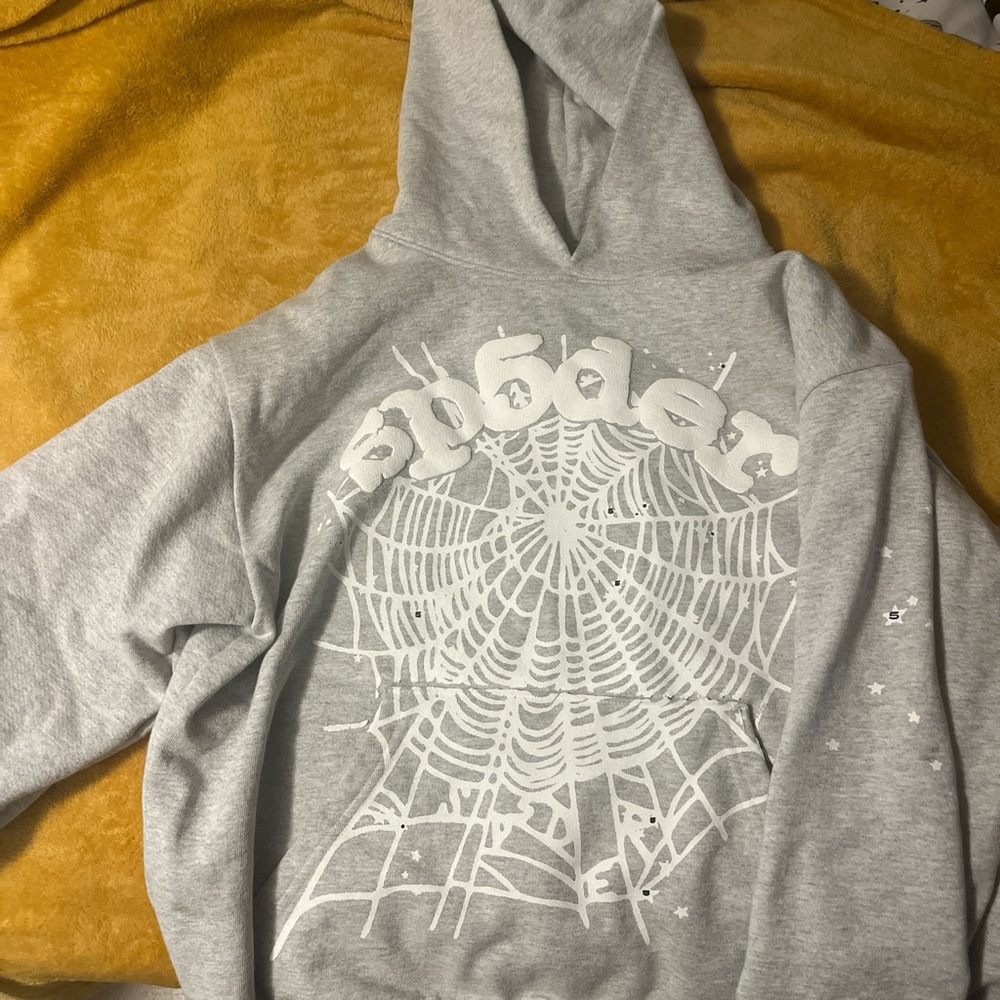 Gray Spider Web Hoodie